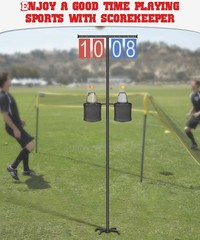 Queension Manual Flip Scoreboard with Stand, Cornhole Scoreboard with Drink H…