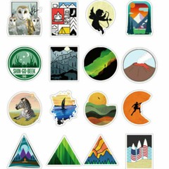 50Pcs Camping Landscape Stickers Pack Vinyl Laptop Skateboard Luggage Decals Lot