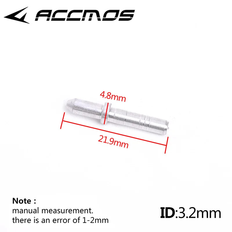 50pcs Aluminum Archery Nock Pins Arrow Shaft Insert 3.2mm 4.2mm 5.2mm 6.2mm 8mm
