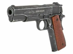 John Wayne 1911 Metal CO2 BB Air Pistol Brown Grips 18x BB Mag 0.177 Cal