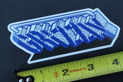 Grizzly Skateboards Griptape Blue Handrail OG Z58B Vintage Skateboarding STICKER