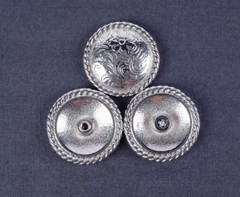 1-1/2″ SET 6 WESTERN SADDLE BLING SILVER ENGRAVED FLORAL BIG DIY LEATHER CONCHOS