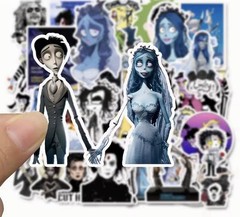 25 Piece Mix Lot 2” Tim Burton Stickers, Skateboard Bottle *Free Ship*