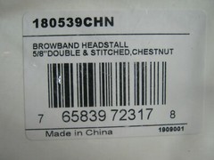 Formay Western Leather Browband Headatall 5/8″ Double & Stitched Chestnut Sealed