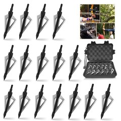16Pcs 100Grain Archery Broadheads 3Blade Hunting Crossbow Compound Bow Arrow Tip
