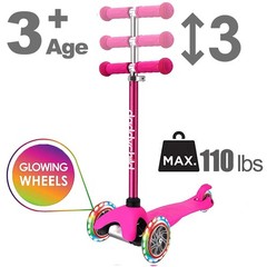 3-Wheel Kick Scooter for Kids Ages 3-8 Lean-to-Steer Toddler Scooter with Ext…