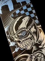 RARE SIGNED Nick Dompierre Race Car Real Skateboard Deck DOUBLE SIDED Skull NEW
