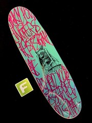 RARE Franky Villani Bat Primitive Skateboard Deck 9.125 Egg GLOW IN THE DARK