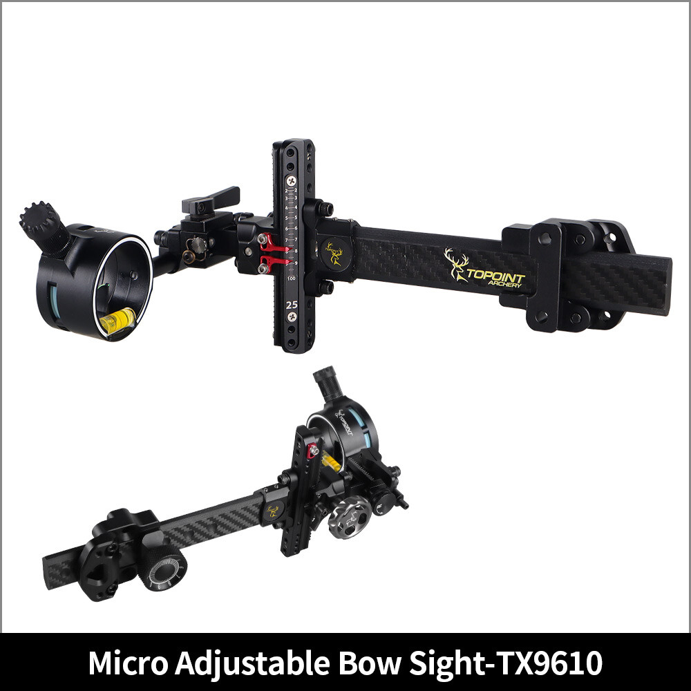 Archery Bow 1-Pin Sight 4/6/8x Lens Compound Bow Adjustable Shooting Hunting
