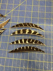5″ Right Wing Banana Natural Barred Feather Fletching, 25Pk Archery 🇺🇸