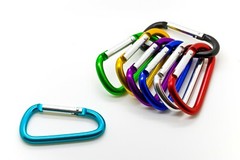 LOT 100 PCS 3″ ALUMINUM D SHAPE CARABINER HOOK KEYCHAIN CLIP SPRING SNAP BUCKLE