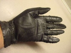 NOS Black Fine Leather Riding Show Gloves Perforated One Size Philippines EXC