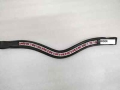 Designer Gorgeous 3 Row Pink Crystal Horse Leather Browband For Bridle.