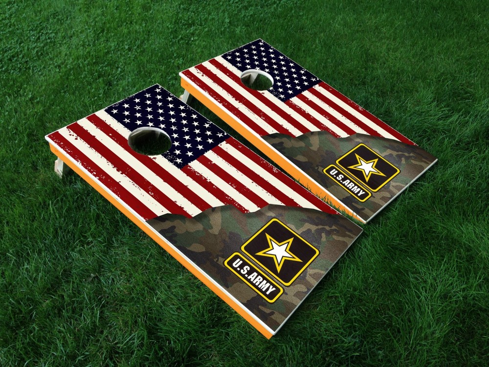 US ARMY American Flag Cornhole Board Wrap Decals Vinyl Sticker BRAND NEW