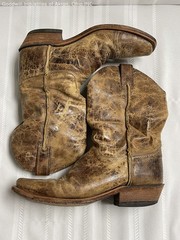 Justin BR733 Distressed Brown Leather Square Toe Western Cowboy Boots Size 8.5 D