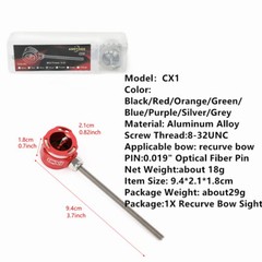 1 Pin Archery Recurve Bow Sight 0.019″ Optical Fiber Pin Bow Hunting Target