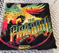 XL Nate Sexton Innova Firebird Shirt Black Rainbow New Disc Golf T-Shirt tshirt