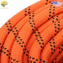 1/2in × 120ft Double Braided Polyester Rope Breaking 5174 Pounds Orange Black