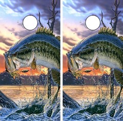 GRAPHIX Express – Fish Cornhole Board Wrap – C220 Bass Fishing – Laminated We…