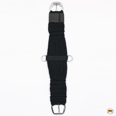 44HS HILASON Horse Western 27 Strand Double Weave Black Roper Cinch