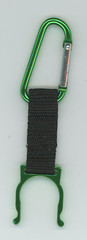 Water Bottle Holder Clip Carabiner 2″ & Black Strap 1 1/4″ L x3/4″ w green B4-B7