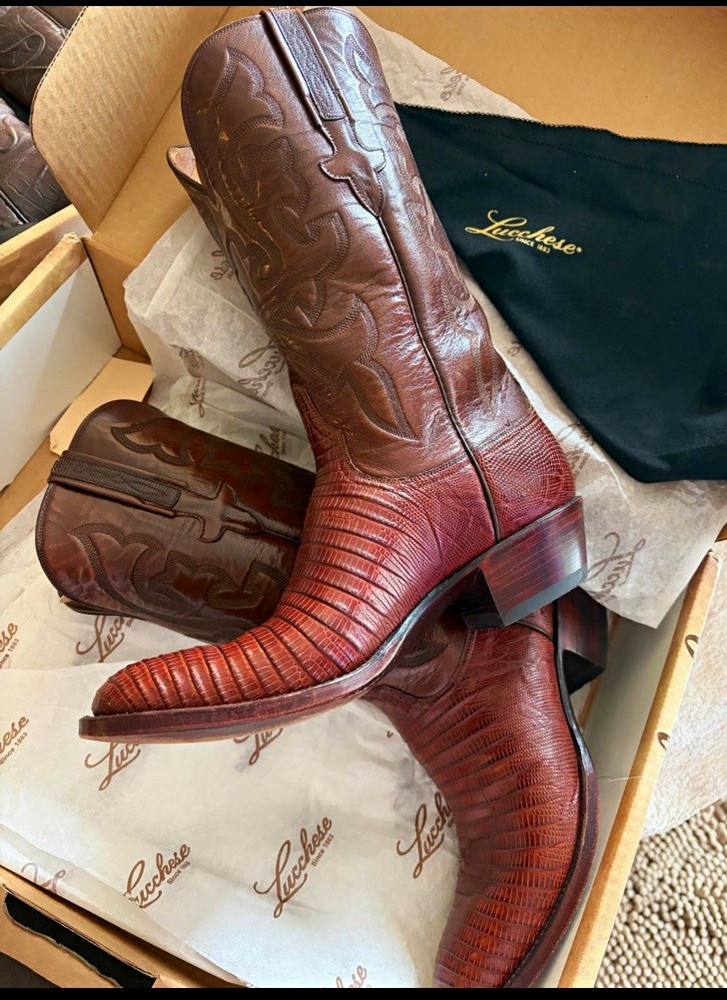 Lucchese Peanut Butter Lizard 8.5D vintage handmade