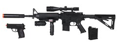 P1158D M4 SPRING AEG VERTICAL GRIP LASER ADJUSTABLE STOCK AIRSOFT RIFLE & PISTOL