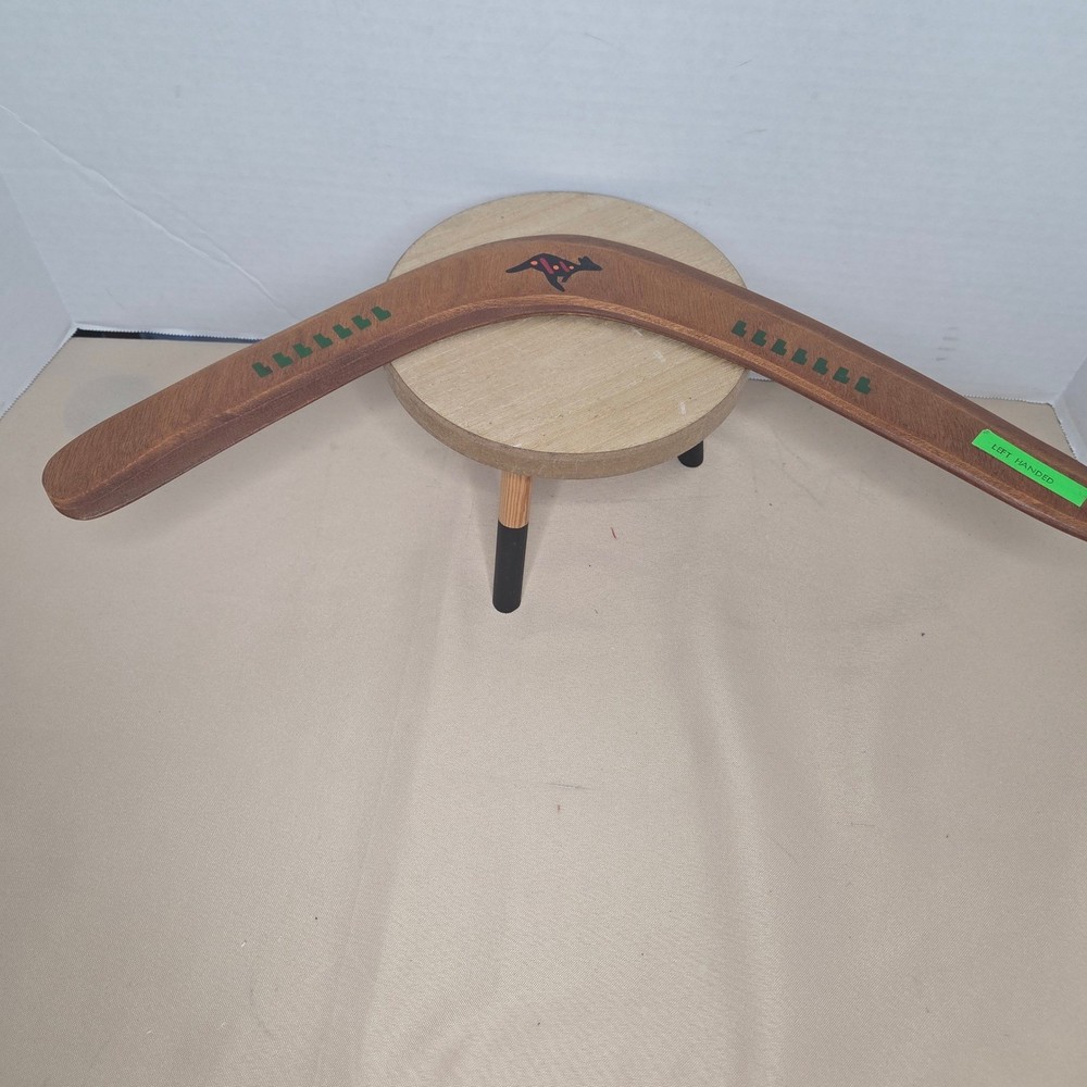Vintage Wooden Boomerang Kangaroo Aboriginal Art Souvenir Decor