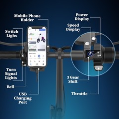 750W Peak Electric Scooter for Adults with Seat, 48V 10.4Ah 22MPH 28 Miles Range