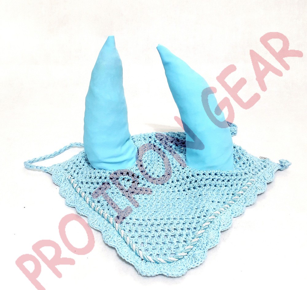 HORSE FLY VEIL EAR NET BONNET BREATHABLE COTTON 30 COLORS