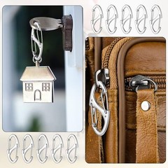 10-30xDual Wire Gate Snap Hook Mini Alloy Spring Carabiner Clip Keychain Outdoor
