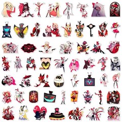 50Pcs Hazbin Cartoon Hotel Stickers Mixed Pack,Cartoon Characters Stickers Mo…