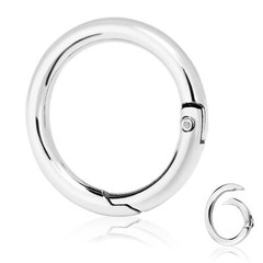 10 × Metal Spring O Rings Clip Keychain Round Carabiner Clips Snap Hook Keyring