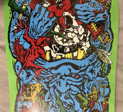 New Santa Cruz Rob Roskopp Target 5 Fluorescent Green Reissue Skateboard Deck
