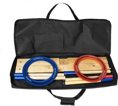 Giant Ring Toss Game with Wood Target & Soft-Touch Rings for Backyard Fun