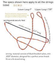 B55 Flemish Twist Bowstrings – 16 Strand «STEALTH» – Recurve – Select Length