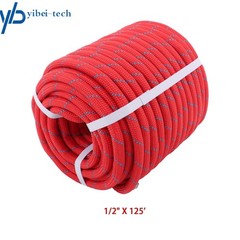 1/2in × 125ft Double Braided Polyester Rope Breaking Strength 8400 Pounds Red