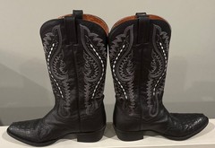 Dan Post Leather Alligator Print Western Boots 9D Men’s Black Leather DP2710H