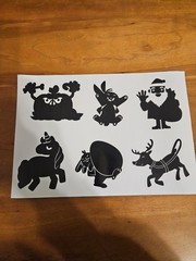 Stickers Holiday Variety Black and White – 6 Included – Fast Shipping & Handling