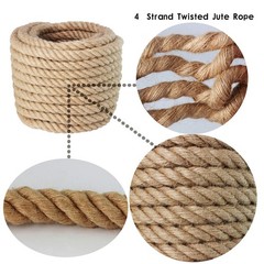 Manila Rope 3/4 Inch x 50 Feet, Twisted Thick Rope for Landscaping, Crafts, S…