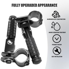 M8 Motorcycle Folding Rearsets Foldable Motorbike Footrest Bicycle Type B Black