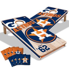 Astros Cornhole Boards Houston 2×4 Regulation Foldable Legs Resin Bags