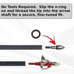 O-Ring 1/4 Inch Tightening Washers for Archery Arrow Broadhead Tips (100 Pack)