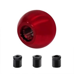 Round Ball Shift Knob – Shifter Knob – Chrome Finish – Weighted Gear Shift – Red
