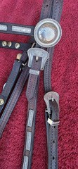 Vintage SIMCO Rope Edge Alpaca Silver Bars Small Cob Pony Show Headstall Bridle