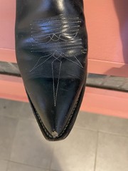 Justin 2005 Black Leather Western Cowboy Boots Size 8.5 D Made in USA