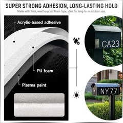 Silver Self-Adhesive Mailbox Numbers and Letters for 3 Inch Mailbox