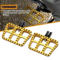 Motorcycle Mini Floorboards MX Foot Pegs Footrest for Harley Front Peg, Gold