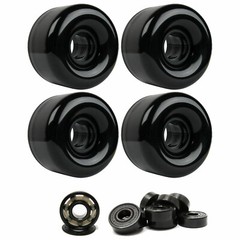 LONGBOARD CRUISER WHEELS 65mm x 44mm 83A Black CERAMIC BEARINGS