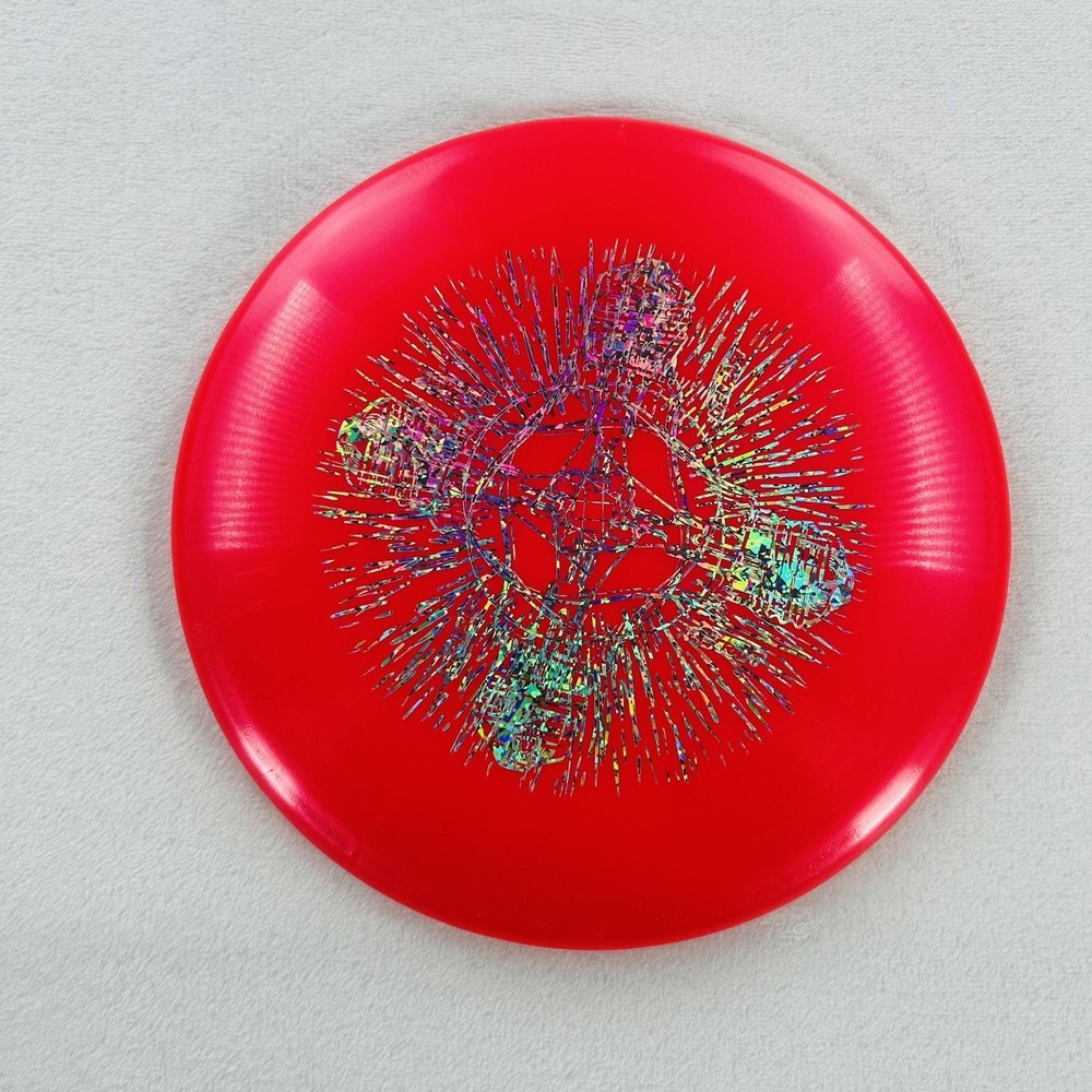 Discraft Comet Red Disc Golf Disc 175-176 Holographic Foil Stamp Driver Frisbee